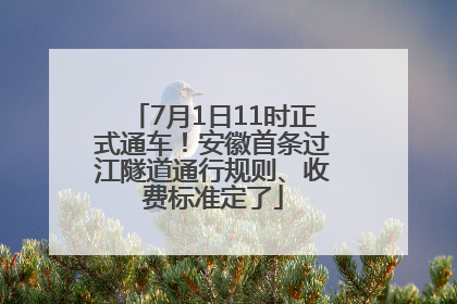 7月1日11时正式通车！安徽首条过江隧道通行规则、收费标准定了