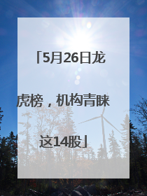 5月26日龙虎榜，机构青睐这14股